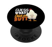 Guess What Chicken Butt Funny Retro Humour Joke Kids PopSockets PopGrip Adhésif