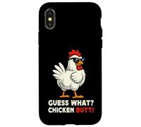 Guess What Chicken Butt Meme Funny Chicken Farmer Coque pour iPhone X/XS