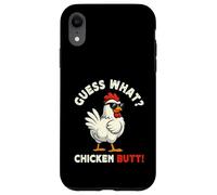 Guess What Chicken Butt Meme Funny Chicken Farmer Coque pour iPhone XR