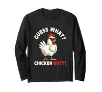 Guess What Chicken Butt Meme Funny Chicken Farmer Manche Longue