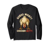Guess What Chicken Butt Meme Funny Chicken Farmer Manche Longue