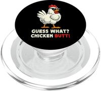Guess What Chicken Butt Meme Funny Chicken Farmer PopSockets PopGrip pour MagSafe