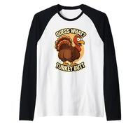 Guess What Turkey Butt Funny Thanksgiving Joke Kids Quote Manche Raglan