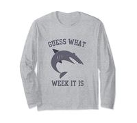 Guess What Week It Is Funny Shark Cadeaux Hommes, Femmes et Enfants Manche Longue