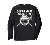 Guess What Week It is Vintage Shark Lover Shark Meme Manche Longue