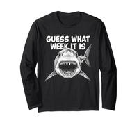 Guess What Week It is Vintage Shark Lover Shark Meme Manche Longue