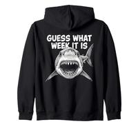 Guess What Week It is Vintage Shark Lover Shark Meme Sweat à Capuche