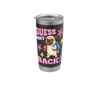 Guess Whos Back To School Chien mignon Étudiant Professeur Bienvenue Gobelet isotherme en acier inoxydable double paroi