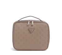 GUESS Trousse de Maquillage Wilder Travel Cosmetic Organizer Case Dark Taupe Logo