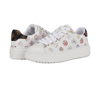 GUESS Women's Denesa Sneaker, White Multi Logo 140, 9.5