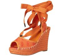 GUESS Femme Halona Sandale cale, Orange, 37.5 EU