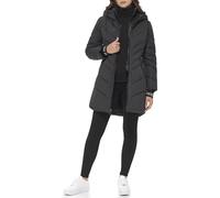 GUESS Women's Midweight Puffer Jacket Manteau Alternatif en Duvet, Charbon résistant à l'eau, Large Femme