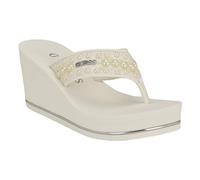 GUESS Women's SILUS Wedge Sandal, White 140, 10