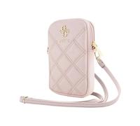 Guess Zip Quilted 4G Phone Bag Crossbody Sac - Rose (OCCASIONNÉE COMME NOUVEAU)