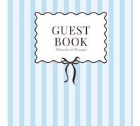 Guest Book: Blue Stripes Guestbook with Photo Space: 8.5x8.5 Memory Book for Airbnb, Weddings, Vacation Rentals and Baby Showers | 120 Pages for ... Sign In Book for Visitors and Special Events