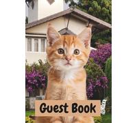 Guest Book: Cat On Every Cute Page (Black And White Edition)