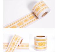 Guest Ruyunlai Bordure de papier peint Frise Murale Adhesive Bordure Papier Peint Frise Autocollante pour Cuisine, Salle de Bains, Plafond, Salon, Chambre Décoration Murale motif jaune 12cm X 500cm