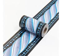 Guest Ruyunlai Bordure de papier peint point bleu Décoration murale amovible Frise Murale Autocollant Papier Peint Autocollant imperméable en PVC Plinthe Autocollant 10cm X 1000cm