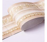 Guest Ruyunlai Frise Murale Adhesive Bordure Papier Peint Frise Autocollante pour Cuisine, Salle de Bains, Plafond, Salon, Chambre Décoration Murale Beige style européen 10.6cm X 500cm