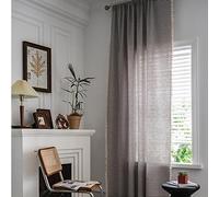 Guest Ruyunlai Vintage Style Rideau Boho Bohème Rideaux Beige Semi Transparent avec Gland Rideaux Extérieur Coton pour Décoration de Salon Chambre Rideaux Moderne Bar a café 150x200cm