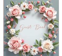 Guestbook with blank pages Flowers on the cover for wedding or birthday