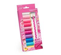 Gütermann Creativ Cute and Pink Ensemble de Fils à Coudre avec Crayon de Marquage - Fils Universels pour Coutures et Points Arrières, Polyester, 10 x 100m - 1 Ensemble