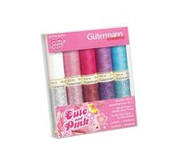 Gütermann Creativ Cute and Pink Ensemble de Fils à Coudre - Fils Universels et Métalliques pour Projets de Couture, Polyester, 10 Bobines - 1 Ensemble