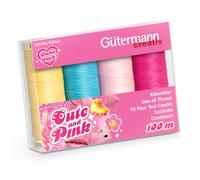 Gütermann Creativ Cute and Pink Ensemble de Fils à Coudre - Fils Universels pour Coutures et Points Arrières, Polyester, 4 x 100m - 1 Ensemble