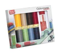 Gütermann creativ Kit de fil à coudre avec 10 bobines de fil Pour Tout Coudre 100 m dans différents coloris + un stick de fixation pour tissus
