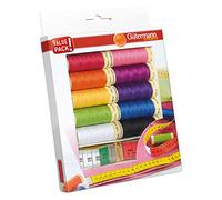 Gütermann creativ Kit de fil à coudre avec 10 bobines de fil Pour Tout Coudre 100 m de couleurs vives + un mètre ruban de tailleur