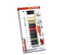 Gütermann creativ Kit de fil à coudre avec 11 bobines de fil Pour Tout Coudre 100 m dans des coloris basiques + une Réglette + un Seam-fix mini