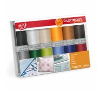 Gütermann creativ Kit de fil à coudre avec 12 bobines Cotton 30 300 m dans différents coloris