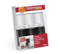 Gütermann creativ Kit de fil à coudre avec 6 bobines de fil Pour Tout Coudre 250 m en noir et blanc