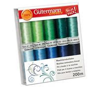 Gütermann creativ Set de fil à broder à la machine avec 10 bobines Rayon 40 200 m dans différents coloris