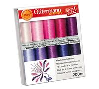 Gütermann creativ Set de fil à broder à la machine avec 10 bobines Rayon 40 200 m dans différents coloris