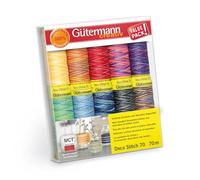 Gütermann creativ Set de fil à coudre avec 10 bobines de fil décoratif Deco Stitch 70 70 m, différentes couleurs multicolores