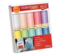 Gütermann creativ Set de fil à coudre avec 10 bobines de fil Pour Tout Coudre 100 m dans des couleurs pastels