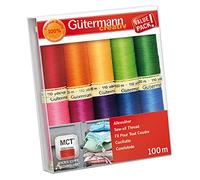 Gütermann Set de fils à coudre Pour tout coudre, 10 bobines de 100 m couleurs vives