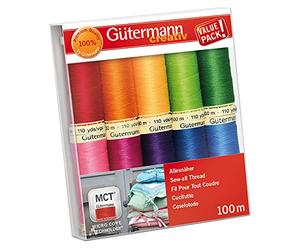 Gütermann creativ Set de fil à coudre avec 10 bobines de fil Pour Tout Coudre 100 m dans différents coloris