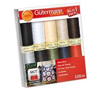 Gütermann creativ Set de fil à coudre avec 10 bobines de fil Pour Tout Coudre 100 m dans les coloris basiques