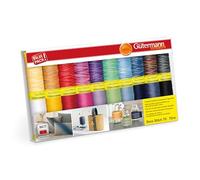 Gütermann creativ Set de fil à coudre avec 20 bobines de fil décoratif Deco Stitch 70 70 m, différentes couleurs unies et multicolores