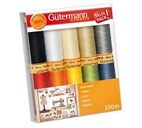 Gütermann creativ – Set de fil à coudre coton – 10 bobines x 100 m, différents coloris