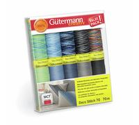 Gütermann Set de fils décoratifs Décoratif Point 702166 – 10 x 70 m – Bleus, Verts