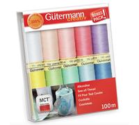 Gütermann Fil à Tout Faire Set - 10x 100m Bobines Mélange Couleurs - Été Pastels