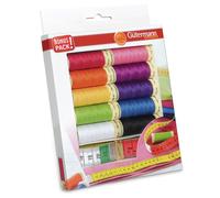Gütermann Fil à Tout Faire Set + Ruban à Mesurer - 10 Bobines Couleurs Assorties