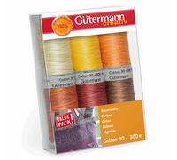 Gütermann Fil Set : Coton Numéro 30 - 6 X 300m - Haute Qualité Fil - Col.2