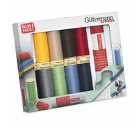 Gütermann Fil Set : Coud-Tous - 10 X 100m - Avec Colle Textile Bâton
