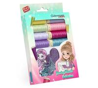 Gütermann Sewing Friends Collection - Coffret de fils à coudre pour enfants avec applications thermocollantes - 8 bobines de 100 m