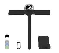 GÜTEWERK Raclette de Douche avec Support - Noir - Largeur : 23 cm - sans perçage - Raclette en Silicone - pour Douche, Salle de Bain, fenêtre - Noyau en Acier Inoxydable - avec Support à Ventouse