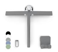 Gütewerk Raclette de Douche, raclette en Silicone pour Salle de Bain, paroi de Douche et fenêtre, Accessoires de Salle de Bain, raclette de Douche de 28 cm avec Support sans perçage